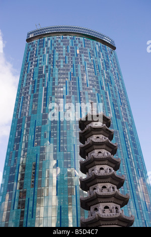 Beetham Tower, Radisson SAS Hotel, Pagode, chinesische Viertel, Birmingham, England, Europa Stockfoto