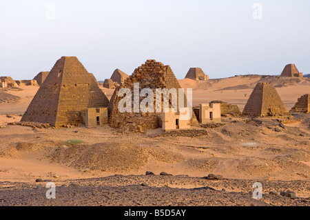 Pyramiden von Meroe, Sudan, Afrika Stockfoto
