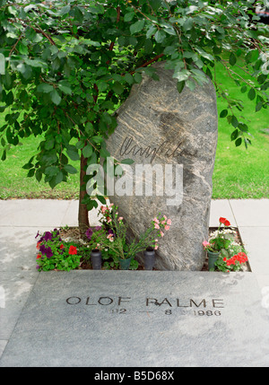 Grab des schwedischen Ministerpräsidenten Olof Palme ermordet in 1986 Adolfs Kirke Stockholm Schweden Skandinavien Europa Stockfoto