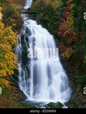 Der Giessbach Wasserfall im Herbst im Berner Oberland Schweiz Europa Stockfoto