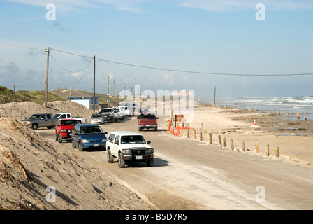 Parken am Strand von Padre Island, Süd-Texas-USA Stockfoto