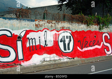 Graffiti, Panamerican Highway, Ecuador Stockfoto