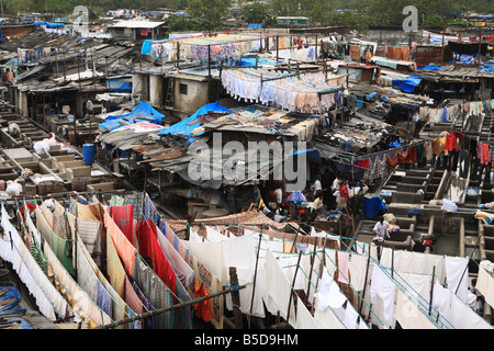 Panorama von der chaotischen Dhoby Gat, Mumbai, Indien Stockfoto