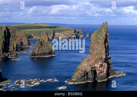 Meer-Stacks auf Duncansby Head, in der Nähe von John O'Groats, Nord-West-Spitze der ScotlandCaithness, Schottland, Europa Stockfoto