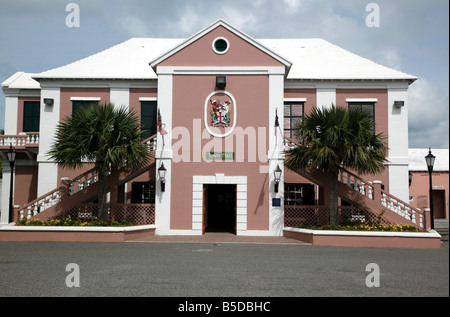 Ein Schuss des Rathauses in King es Square, St. George, Bermuda Stockfoto