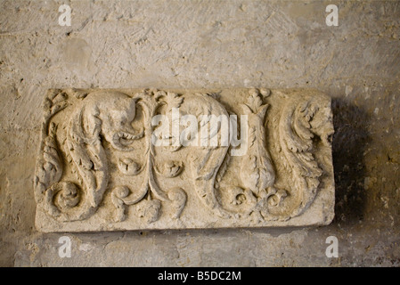 Bas-Relief schnitzen Schloss Grignan. Drome Frankreich. blauer Himmel horizontale 81095 Grignan Stockfoto