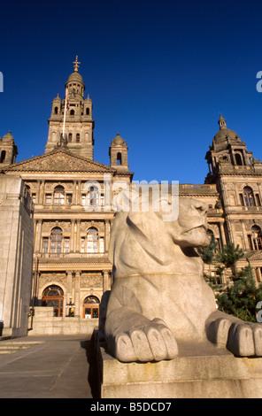 George Square und City Chambers aus dem Jahre 1888, Glasgow, Schottland, Europa Stockfoto