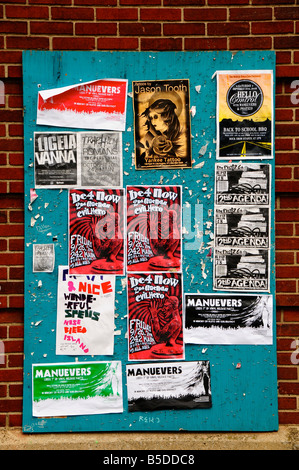 College-Plakate und Flyer, Burlington, Vermont, USA Stockfoto