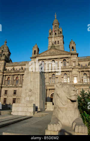 George Square und City Chambers, aus dem Jahre 1888, Glasgow, Schottland, Europa Stockfoto