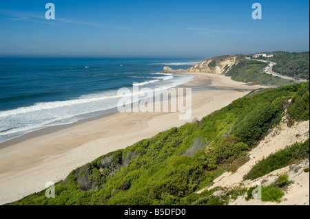 Portugal Costa da Prata Praia de Paredes da Vitória Strand zwischen Sao Pedro de Moel und Nazaré Stockfoto