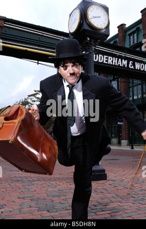 Unternehmer ausgeführt, um zu arbeiten Stockfoto