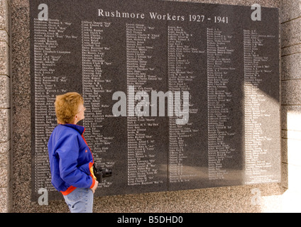 Mount Rushmore Arbeiter unterzeichnen South Dakota USA Stockfoto