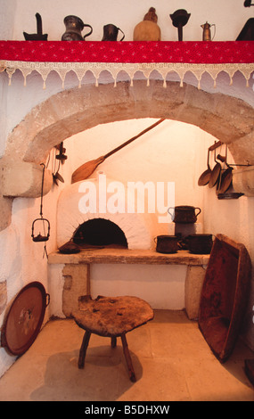 Alte Küche im Dorf Museum von Vamos Kreta Griechenland Stockfoto