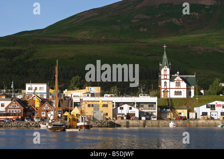 Kleines Dorf Husavik nördlich von Island Stockfoto