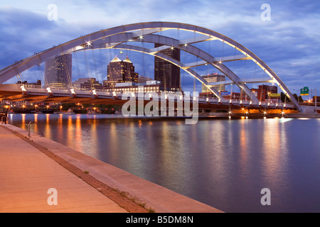 Frederick Douglass und Susan B. Anthony Memorial Bridge, Rochester, New York State, USA, Nordamerika Stockfoto