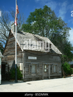 Ältesten hölzernen Schule-Haus auf dem Land St. Augustine Florida Vereinigte Staaten von Amerika-Nordamerika Stockfoto