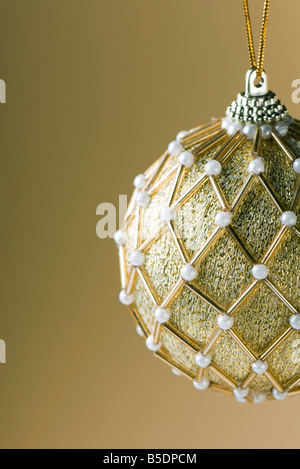 Gold verzierten Weihnachtsbaum ornament Stockfoto