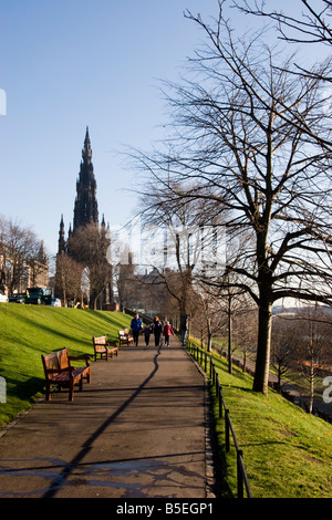 Der Sandstein Scott Monument ist eine viktorianische gotische Denkmal an schottischen Autor Sir Walter Scott. Es steht in den Princes Street Gardens in Edinburgh. Stockfoto