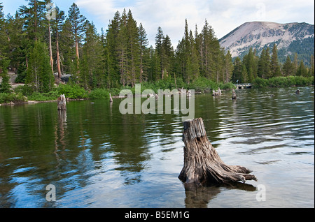 Einen sehr ruhigen Blick auf Twin Lakes in Mammoth Stockfoto