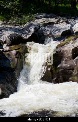 Sommernachmittag am Hund fällt auf den Fluss Affric bei Glen Affric Stockfoto