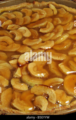 TARTE AUX POMMES traditionelle APPLE TART IN der französischen Stil Tiefe Schärfentiefe Stockfoto