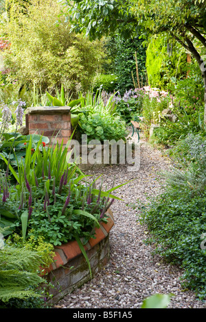 gewundenen Weg durch einen Garten Stockfoto