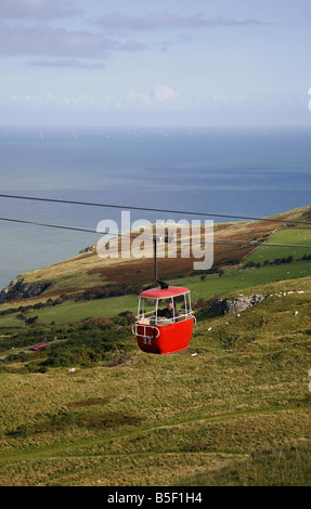 Güterwagen, nähert sich des Gipfels des Great Orme oberhalb der Ortschaft Llandudno Stockfoto