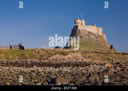 Lindisfarne Schloß auf Holy Island Berwick nach Tweed Northumberland Stockfoto