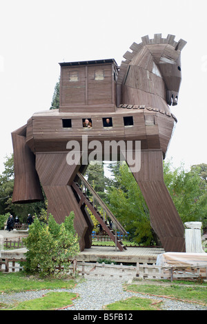 Nachbildung des Trojanischen Pferdes, Troja, Türkei Stockfoto