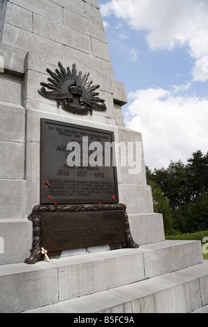 Australische 5. Division Denkmal und Friedhof am Buttes im Polygon Holz Flandern die Szene eine große Schlacht des ersten Weltkrieges Stockfoto