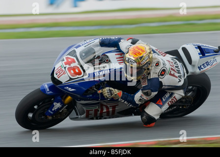 Sepang Malaysia 17. Oktober 2008 Spanisch Jorge Lorenzo des Fiat Yamaha Teams 2008 Polini Malaysian Motorrad Grand Prix Sepang Stockfoto