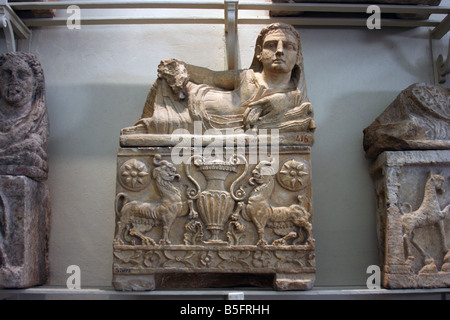 Etruskischer Sarkophag, das Nationale Archäologische Museum von Florenz Stockfoto