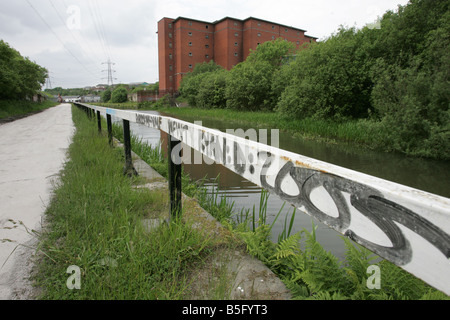 Glasgow-Zweig der Forth und Clyde Kanal von Maryhill sperrt nach Port Dundas Stockfoto