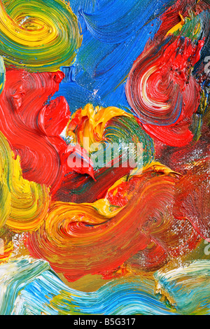 abstraktes Ölgemälde Künstler zeigen lebendige Farben, Textur und flow Stockfoto