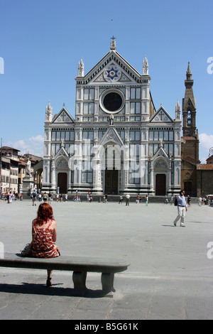 Die Basilica di Santa Croce, Florenz, Italien Stockfoto