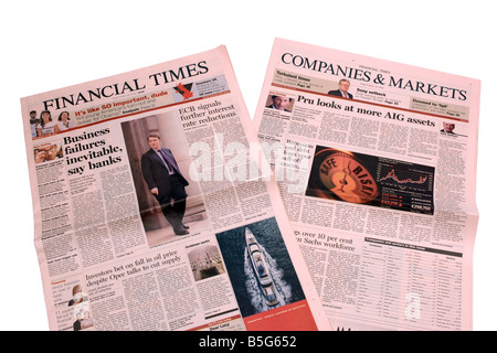 Die Financial Times Zeitung Prognose Weltrezession Stockfoto