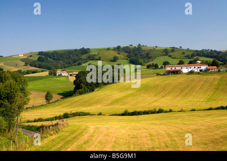 Ackerland in der Nähe von das Dorf von Ainhoa Pyrenäen Atlantiques französischen baskischen Südwest-Frankreich Stockfoto