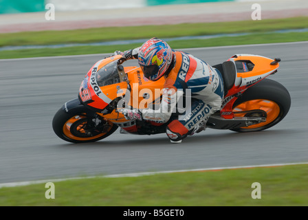 Sepang Malaysia 18. Oktober 2008 amerikanischen Nicky Hayden von Repsol Honda Team 2008 Polini Malaysian Motorrad Grand Prix Sepang Stockfoto