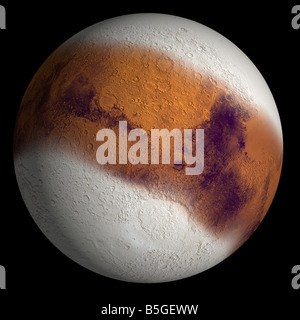 Simulierte Ansicht des Mars. Stockfoto