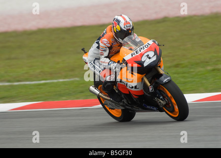 Sepang Malaysia 19. Oktober 2008 spanische Dani Pedrosa Repsol Honda Team 2008 Polini Malaysian Motorrad Grand Prix Sepang Stockfoto