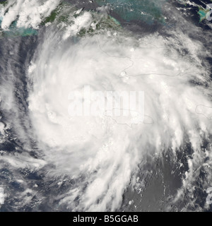29. August 2008 - Gustav Hurrikan über Jamaika Stockfoto