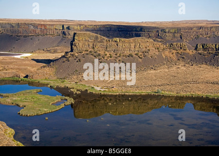 Dry Falls bei Coulee Stadt Washington Stockfoto