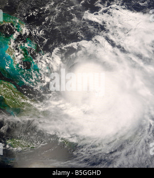 1. September 2008 - Hurrikan Hanna über den Bahamas um 15:50 UTC. Stockfoto