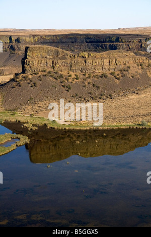 Dry Falls bei Coulee Stadt Washington Stockfoto