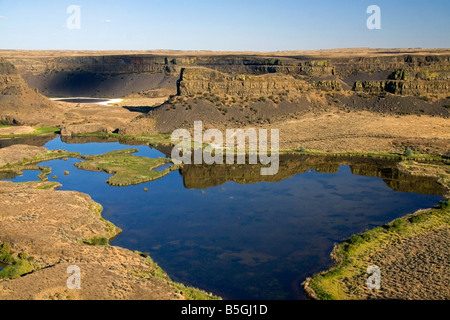 Dry Falls bei Coulee Stadt Washington Stockfoto