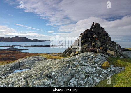 Ardnamurchan Point und Leuchtturm aus der Cairn auf Sanna Punkt Westküste von Schottland Stockfoto