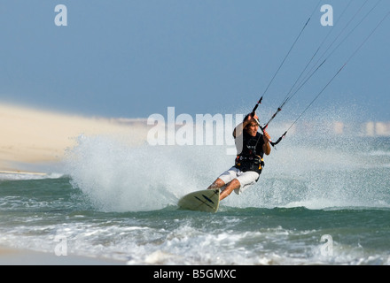 Kiteboarder in Tarifa, Cadiz, Spanien Stockfoto