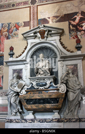 Galileo Grab, die Basilica di Santa Croce, Florenz, Italien Stockfoto