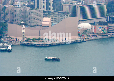 erhöhten Blick auf Hong Kong Space Museum und Kunstmuseum April 2008 Stockfoto