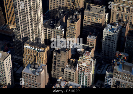 Close-up tagsüber Blick auf Midtown Stadt vom Rockefeller Center, New York, Usa. Stockfoto